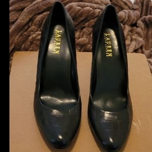 Lauren by Ralph Lauren Leather Camila Embossed Heels